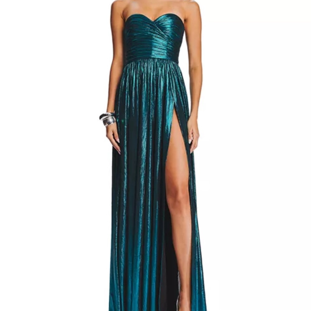 Retrofrte Ezri Strapless Metallic Gown
